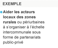 Fonds européen agricole pour le développement rural (feader) :
38 millions d’euros (feeder et reader ne sont pas gérés directement par la région, mais elle est cofinancer de projets menés dans le cadre de ces fonds)
exemple: Aider les acteurs locaux des zones rurales ou périurbaines à s'organiser à l’échelle intercommunale sous forme de partenariats public-privé.