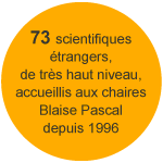 73 scientifiques étrangers de très haut niveau, accueillis aux chaires Blaise Pascal depuis 1996.
