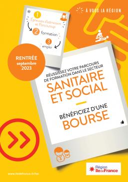 Couverture Bourses formations sanitaires et sociales - sept. 2023 [brochure]